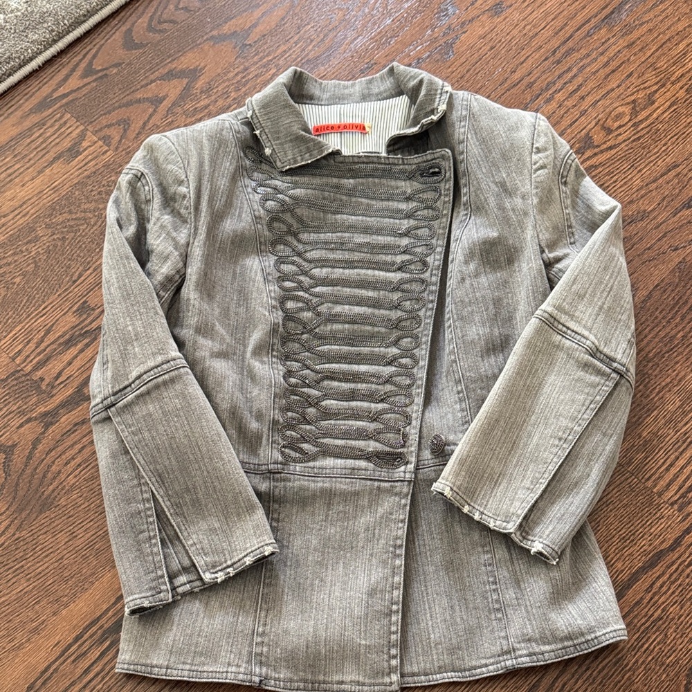 Alice + Olivia Gray Military Style Jacket